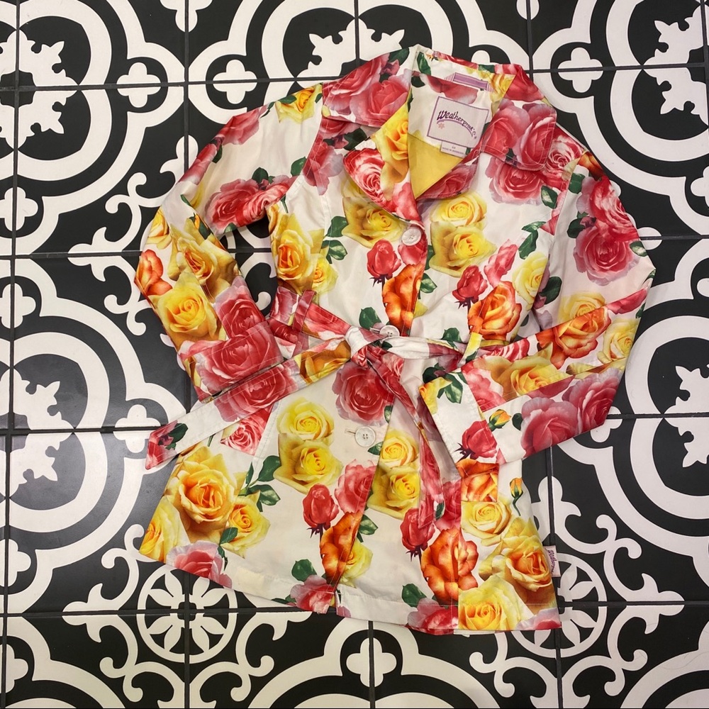 Weatherproof Floral Belted Trench Coat